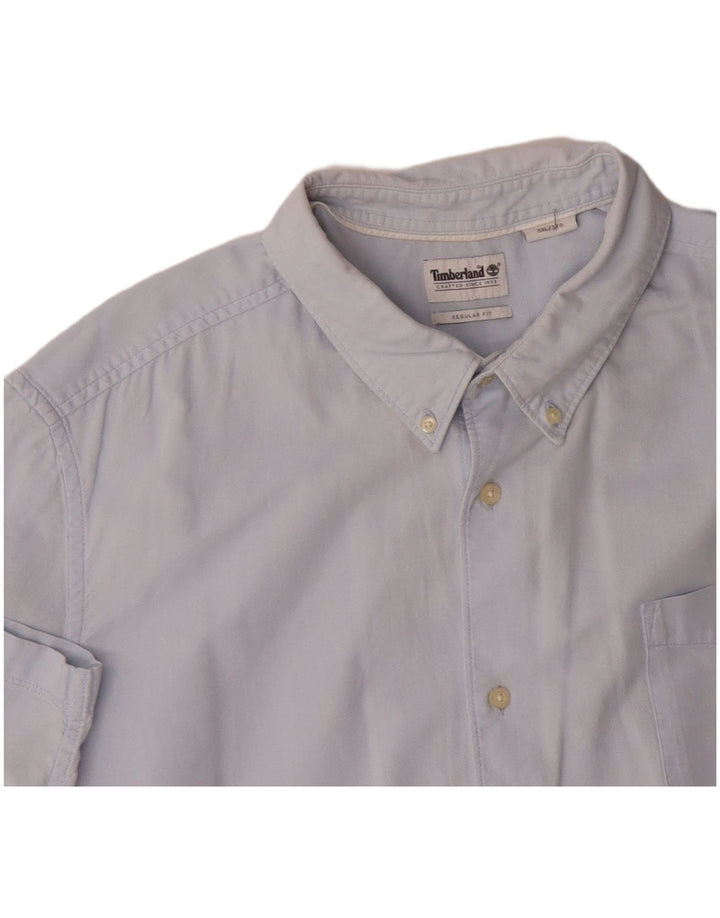 TIMBERLAND Herren Regular Fit Kurzarmhemd 3XL Blau Baumwolle