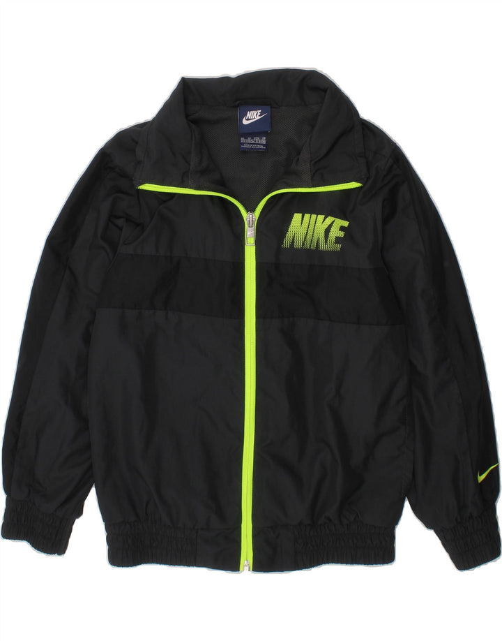 NIKE Boys Graphic Tracksuit Top Jacket 6-7 Years XS Grey Colourblock Vintage Nike and Second-Hand Nike from Messina Hembry 