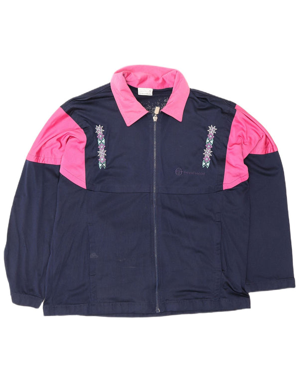 SERGIO TACCHINI Grafischer Herren-Trainingsanzug, Jacke, Größe S, Marineblau