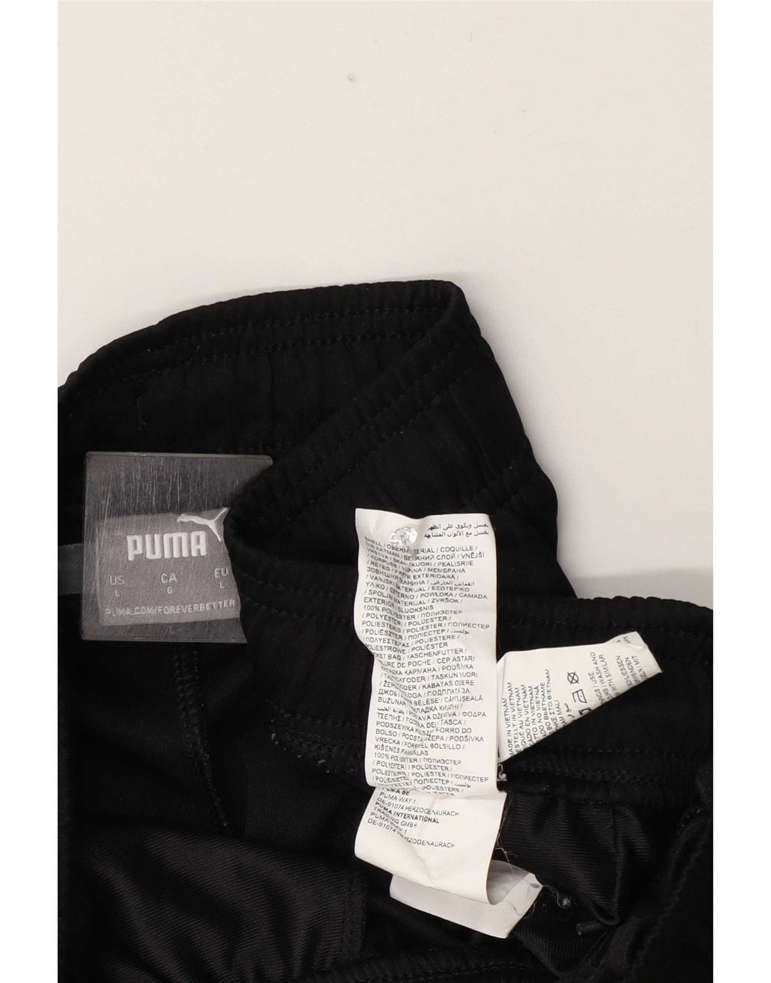 Puma Herren-Trainingshose, groß, aus schwarzem Polyester