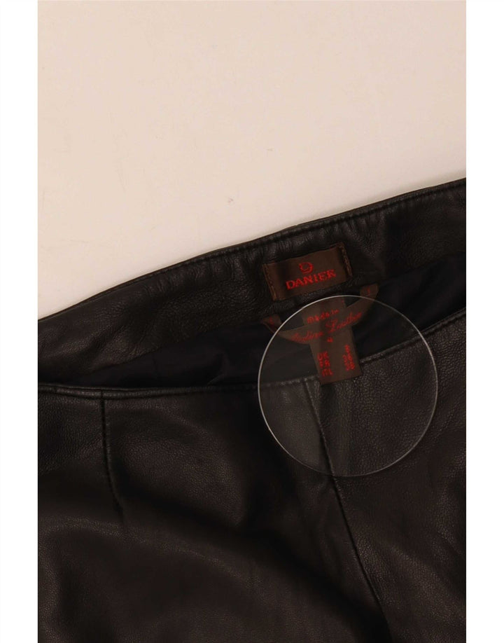 Danier Damen Flare-Lederhose, Größe 8, B24, L31, Schwarz