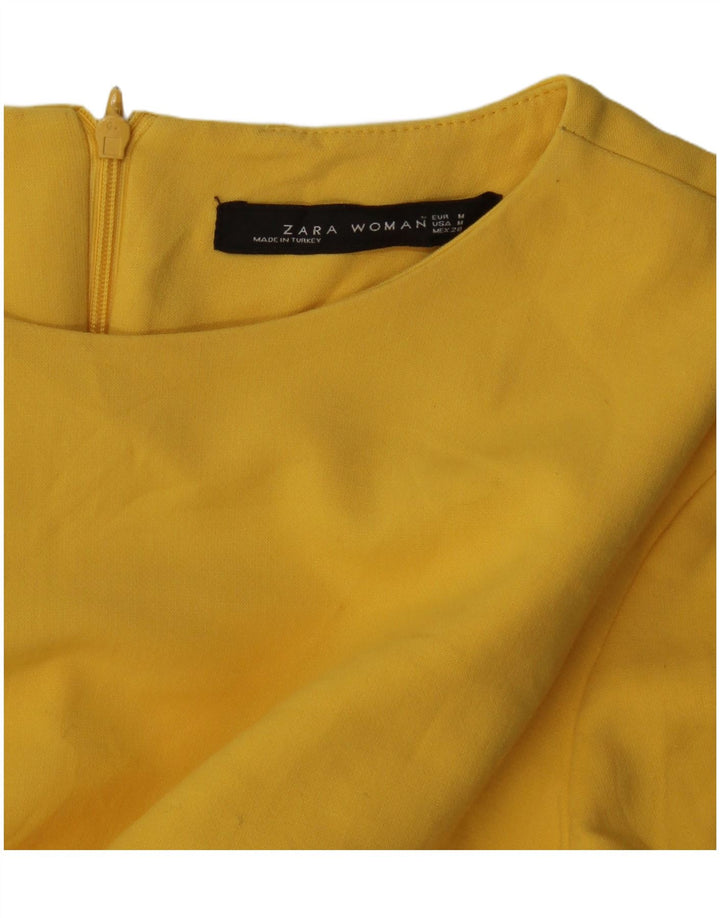 Zara Damen Etuikleid mit 3/4-Ärmeln, UK 14, Mittelgelb
