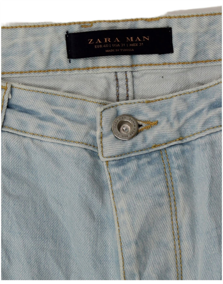 Zara Herren Straight Jeans EU 40 Medium W31 L33 Blaue Baumwolle
