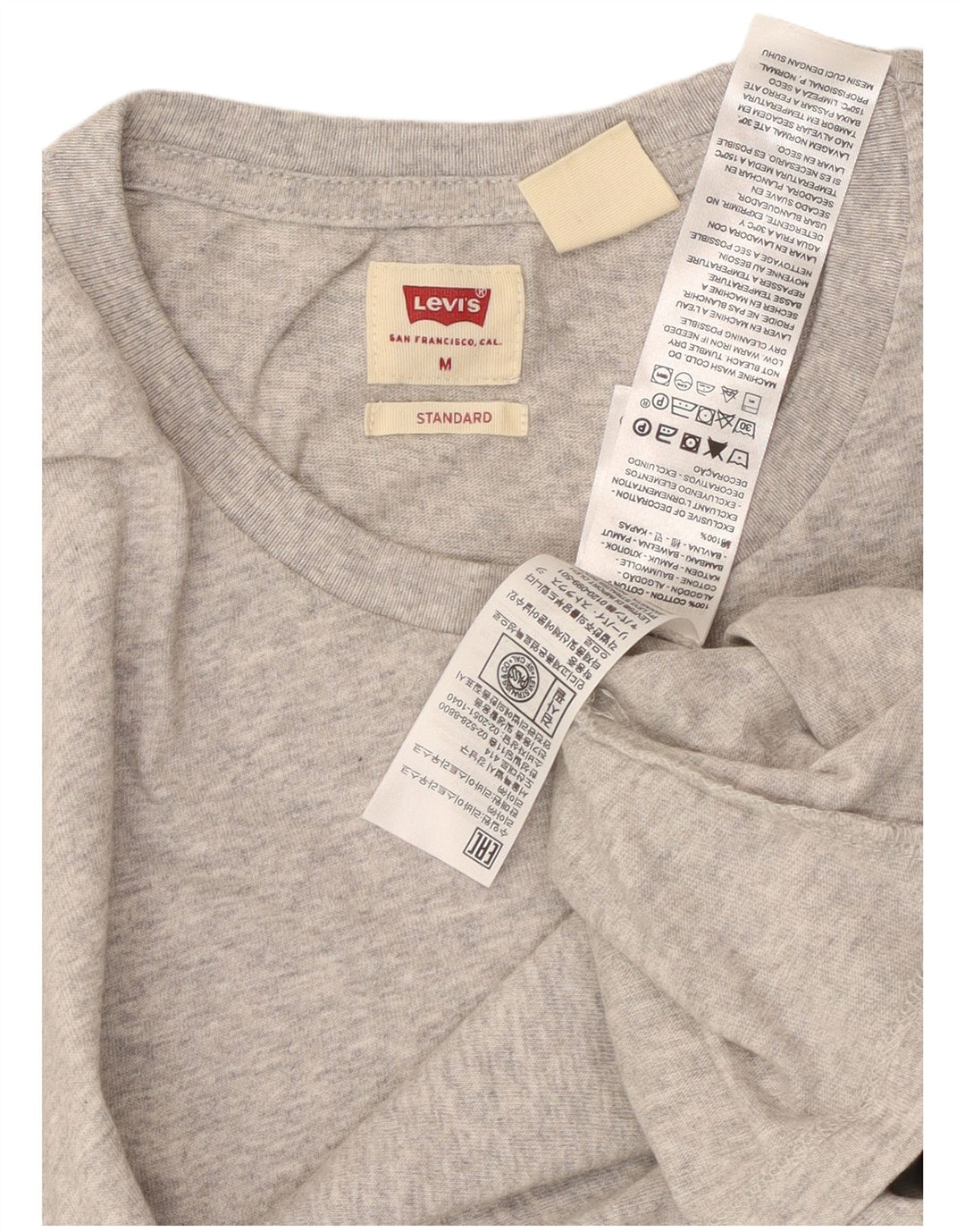 LEVI'S Mens Standard Fit T-Shirt Top Medium Grey Cotton
