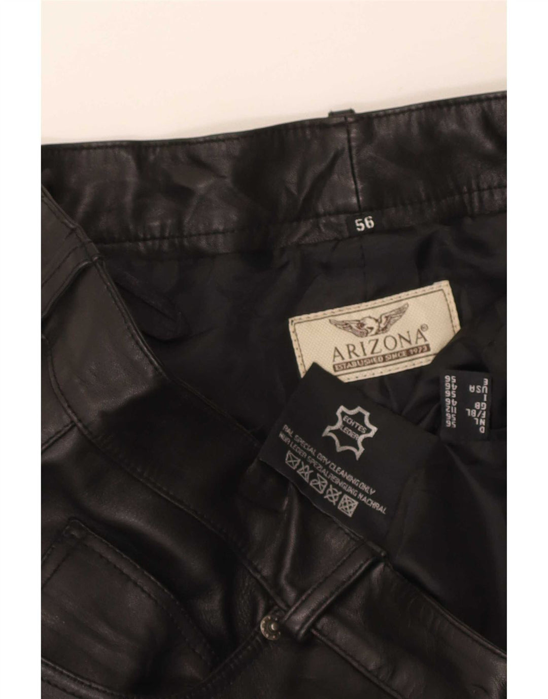 Arizona Herren gerade Lederhose W36 L32 Schwarz