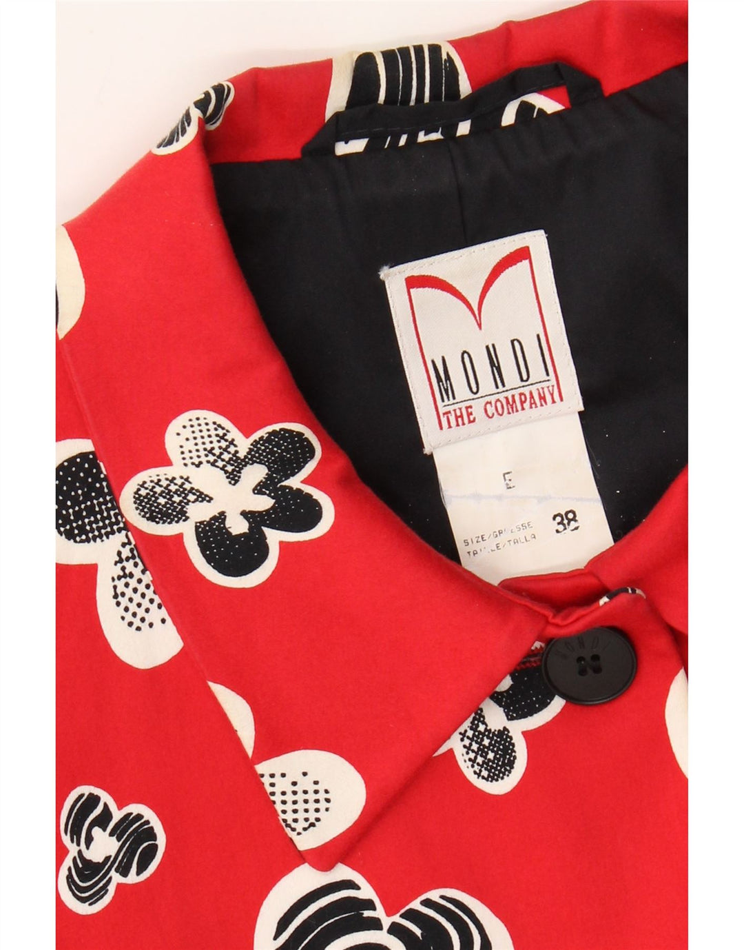 Mondi Herren-Blazerjacke mit 4 Knöpfen, EU 38, Mittelrot mit Blumenmuster