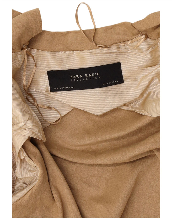Zara Damen Übergroßer asymmetrischer Cardigan-Pullover UK 10 Small Beige