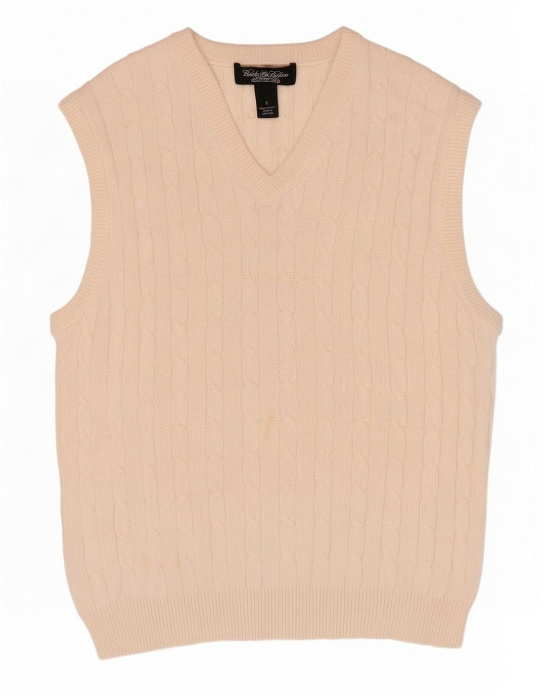 Brooks Brothers Herren-Weste, Tanktop, Größe S, cremefarbene Baumwolle