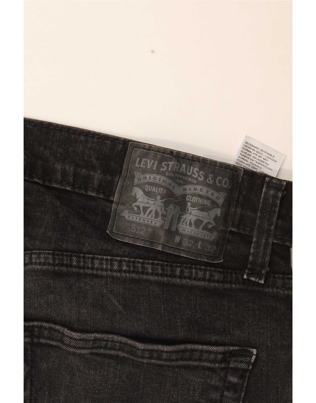 Levi's Herren 512 Slim Tapered Jeans W32 L32 Schwarze Baumwolle