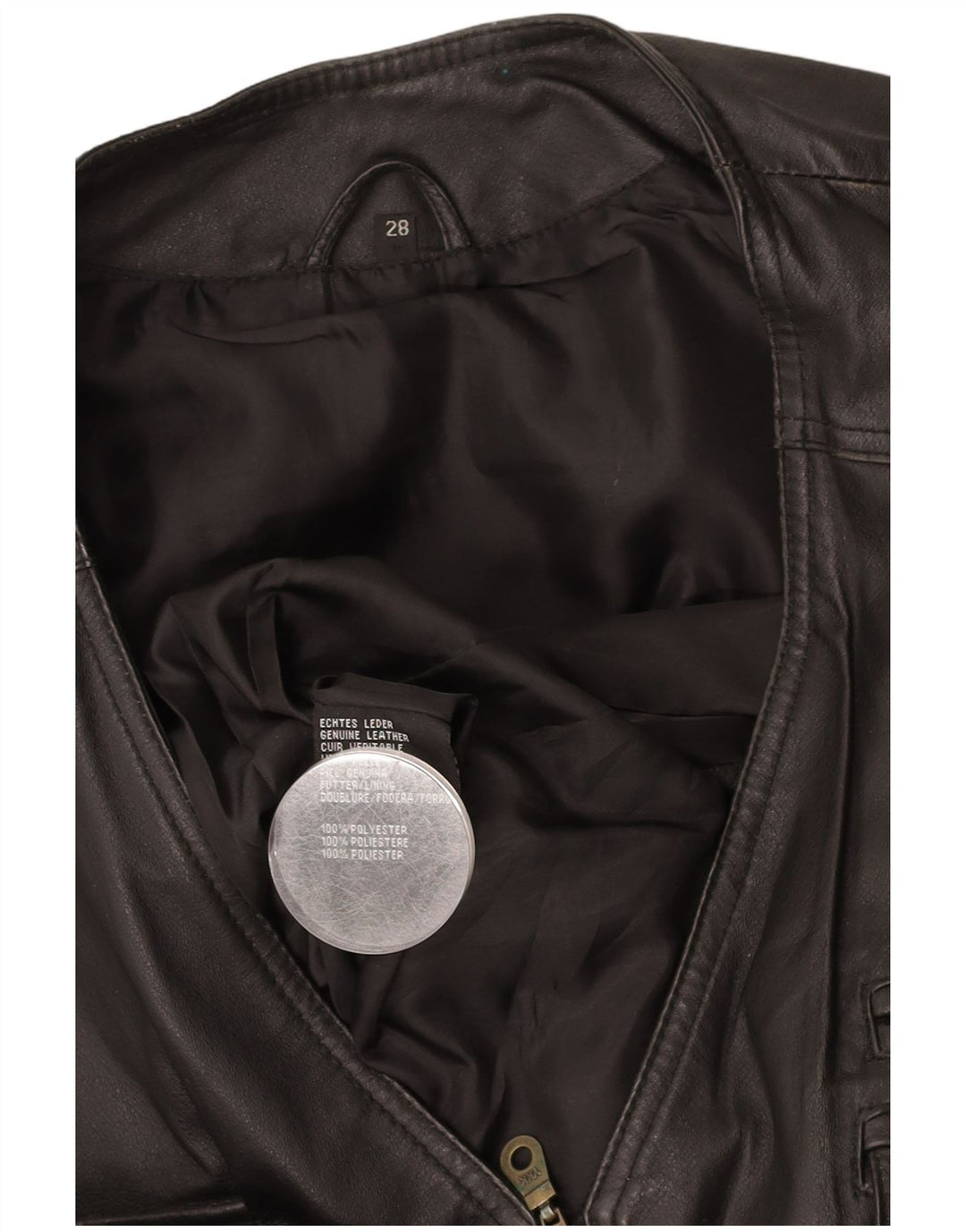 VINTAGE Herren Lederweste UK 42 XL Schwarzes Leder