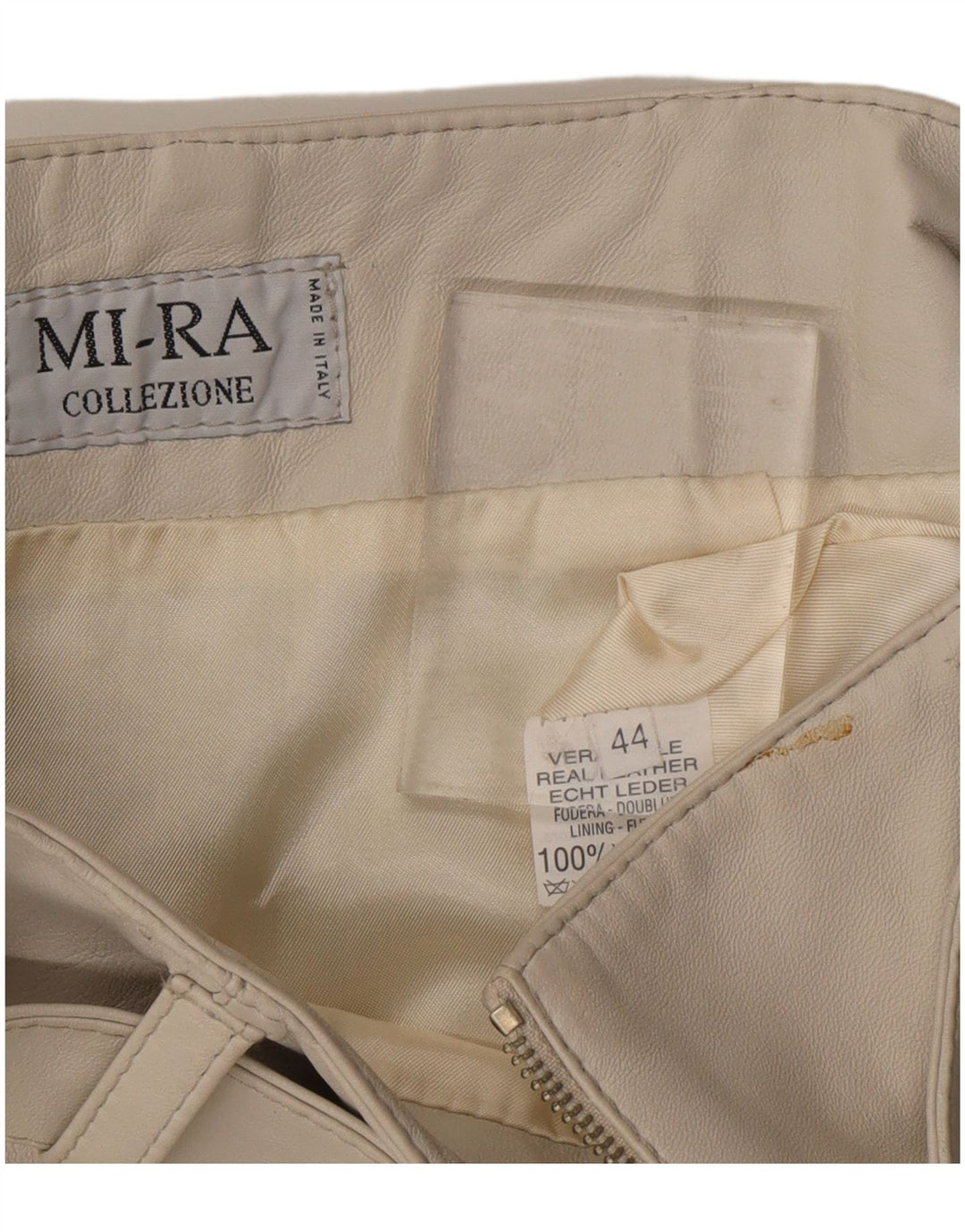 VINTAGE Damen Lederrock IT 44 Medium W28 Graues Leder