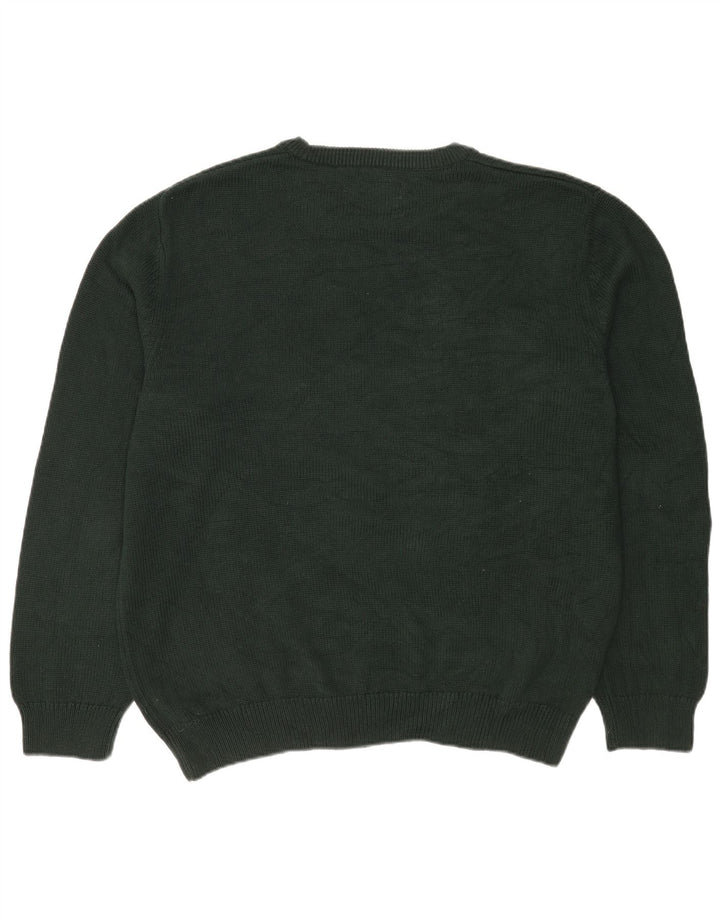Chaps Herren-Pullover mit Rundhalsausschnitt, XL, grüne Baumwolle
