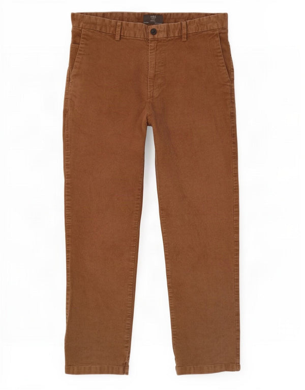 Marks & Spencer Herren Cordhose in normaler Passform, W36, L29, Beige, Baumwolle