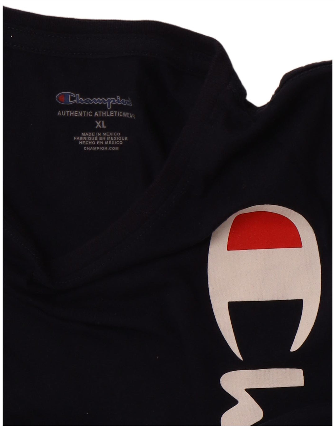 CHAMPION Damen Grafik-T-Shirt-Oberteil UK 18 XL Marineblau