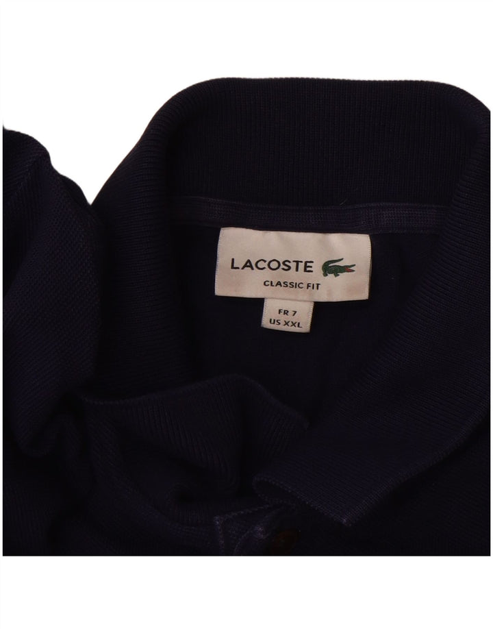 Lacoste Herren-Poloshirt mit klassischer Passform, Größe 7 2XL, marineblaue Baumwolle