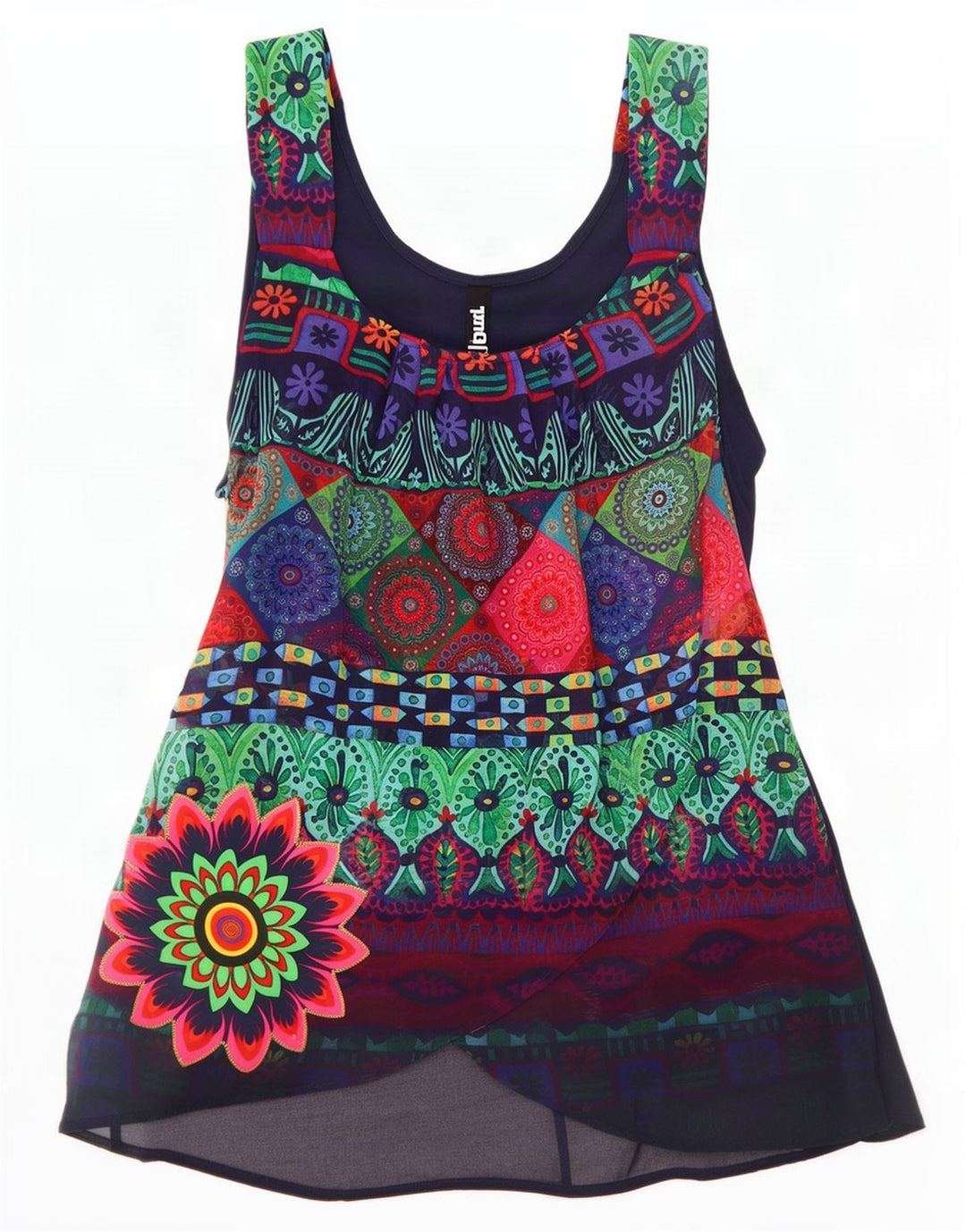 Desigual Damen-Blusenoberteil mit Grafik, Gr. 8, klein, mehrfarbig, mit Blumenmuster