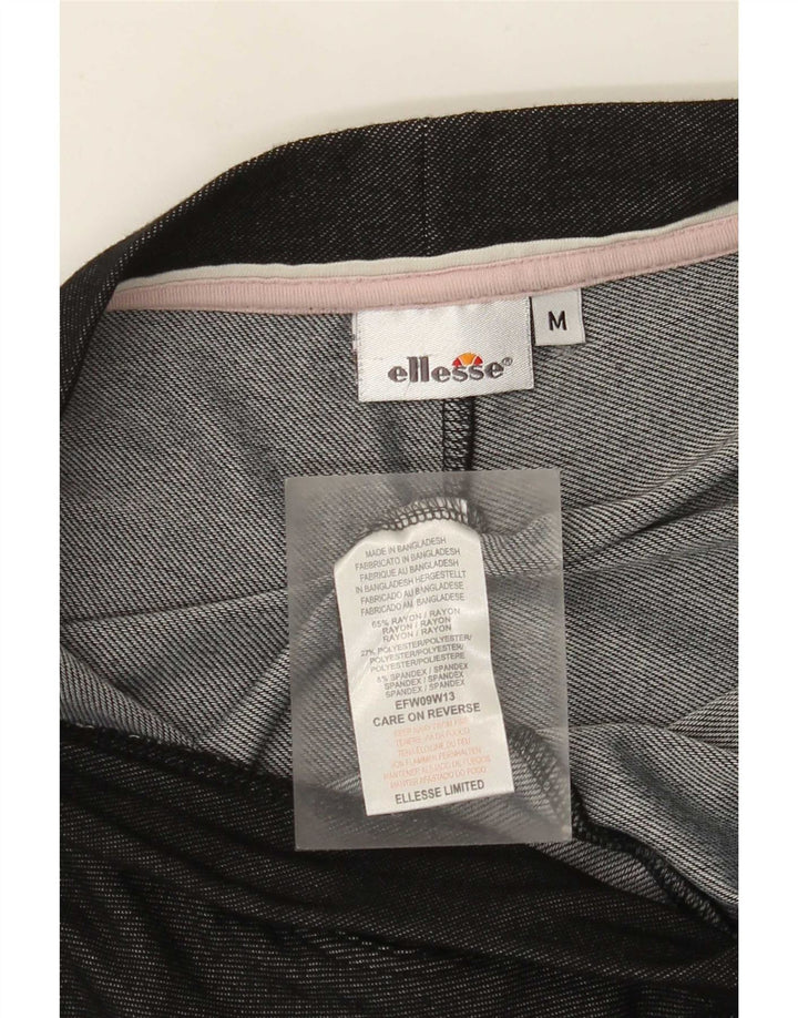 Ellesse Damen Leggings UK 12 Medium Schwarz Rayon
