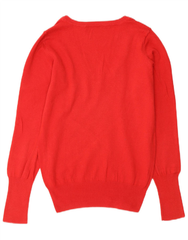 Zara Damen-Pullover mit V-Ausschnitt, Gr. 12, Mittelorange