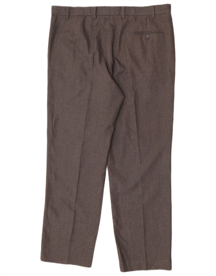 Marks & Spencer Herren-Anzughose in normaler Passform, W38, L31, grau, Polyester