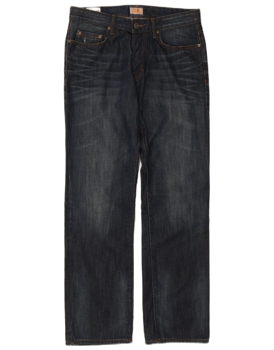 Hugo Boss Herren Straight Jeans W33 L32 Blaue Baumwolle