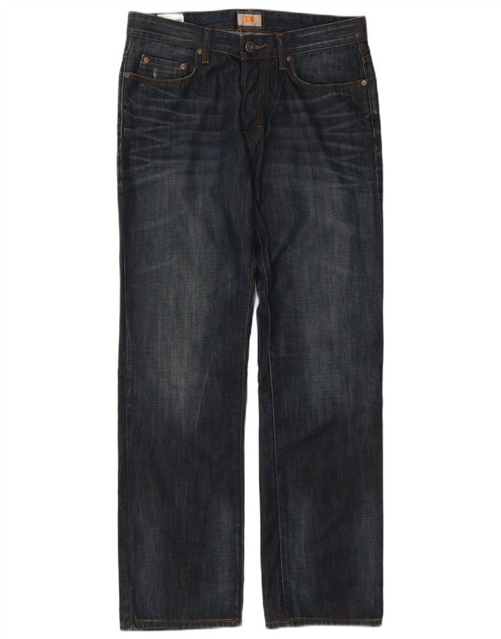 Hugo Boss Herren Straight Jeans W33 L32 Blaue Baumwolle