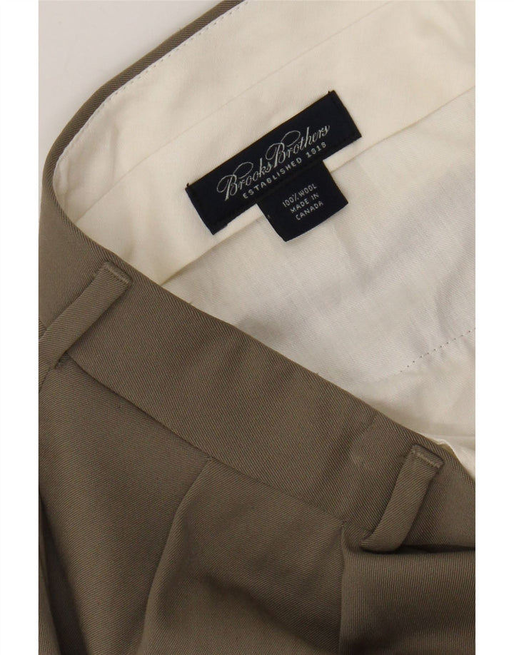 BROOKS BROTHERS Herren-Anzughose mit Pegged-Anzug, W36, L29, beige Wolle