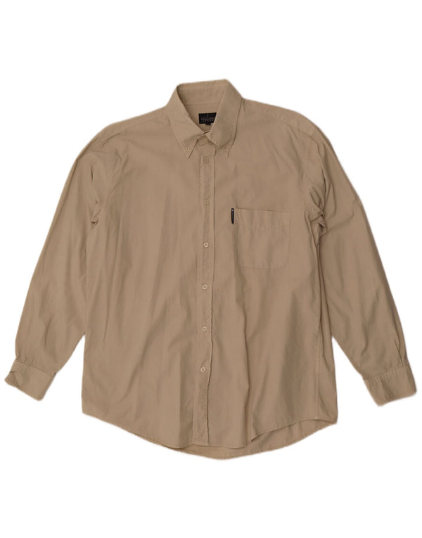 Trussardi Jeans Herrenhemd Large Beige Baumwolle