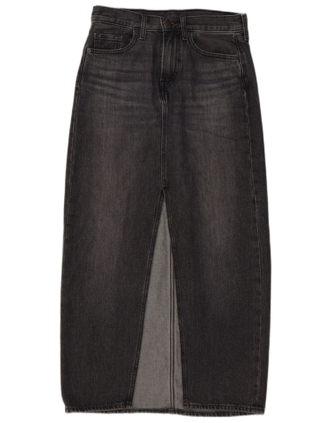 LEVI'S Damen Jeansrock W25 XS Graue Baumwolle