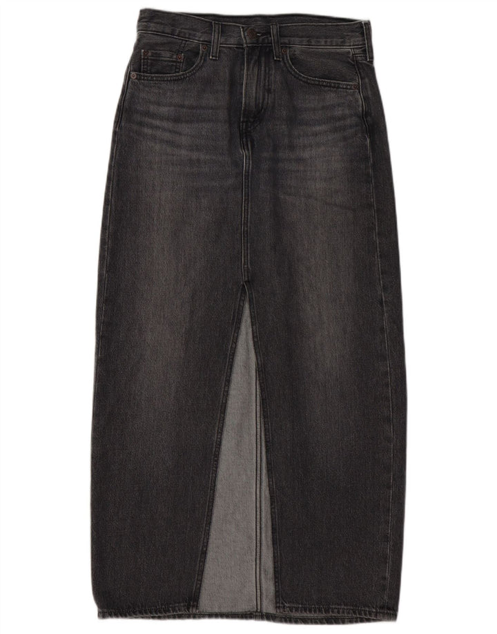 LEVI'S Damen Jeansrock W25 XS Graue Baumwolle