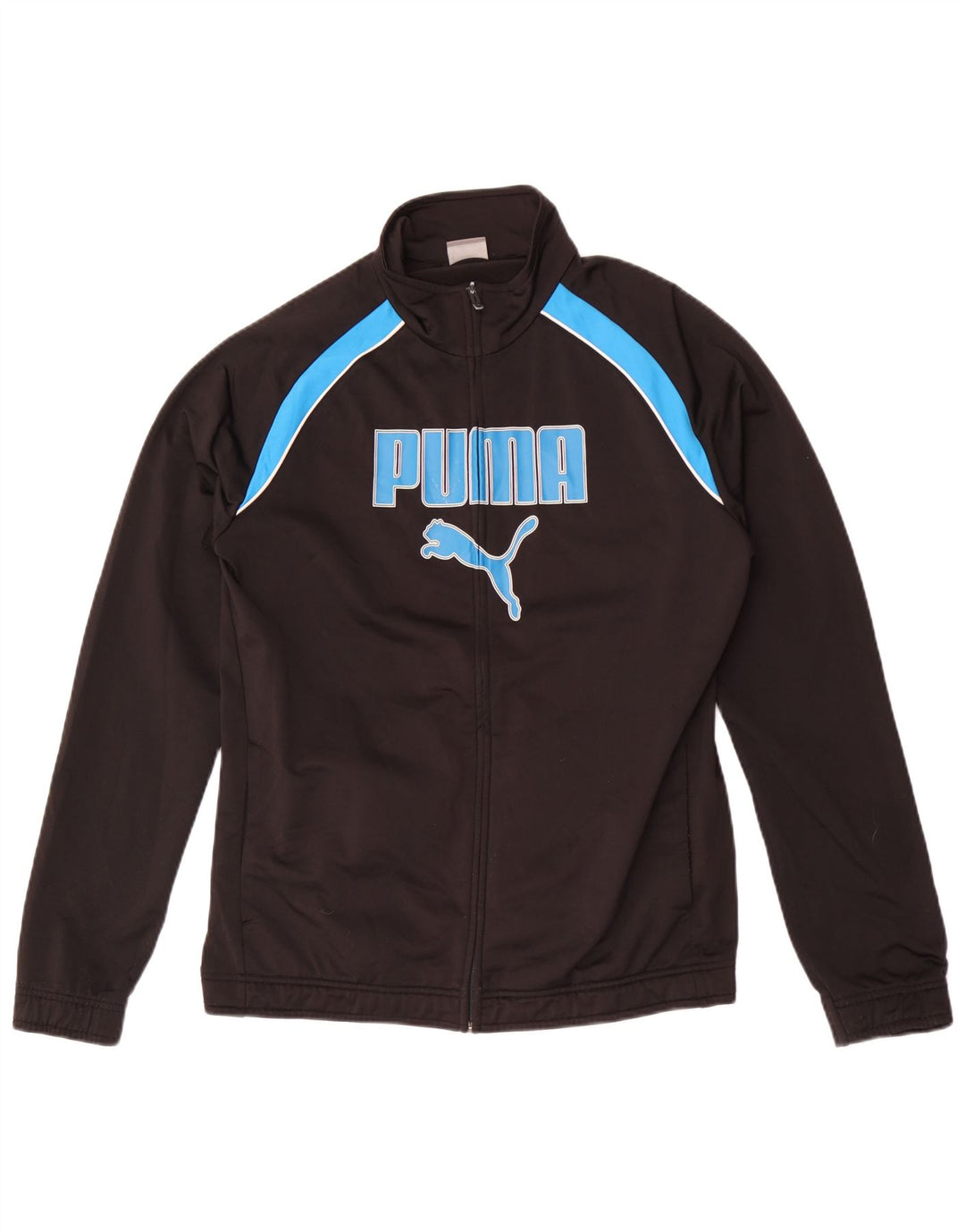 Puma Herren-Trainingsanzug mit grafischem Oberteil, Mittelschwarzes Farbblock-Polyester