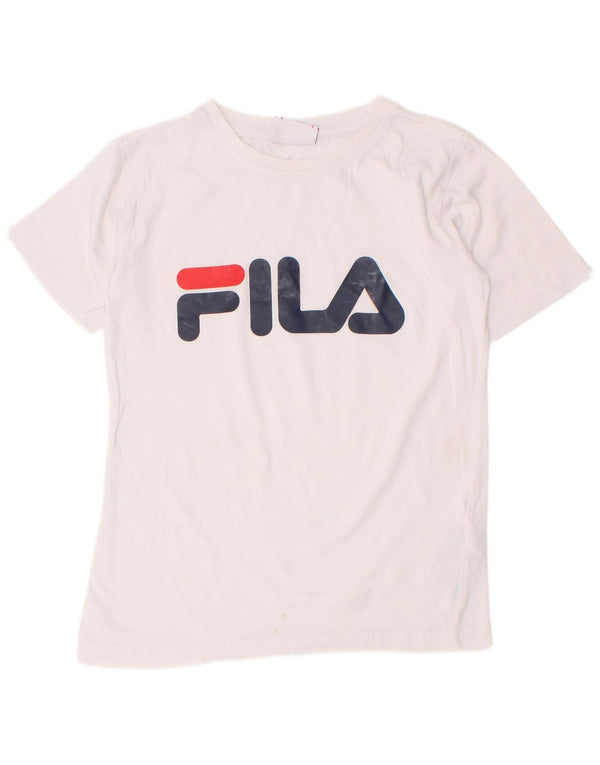 Fila T-Shirt mit Grafik für Jungen, 7–8 Jahre, weiße Baumwolle
