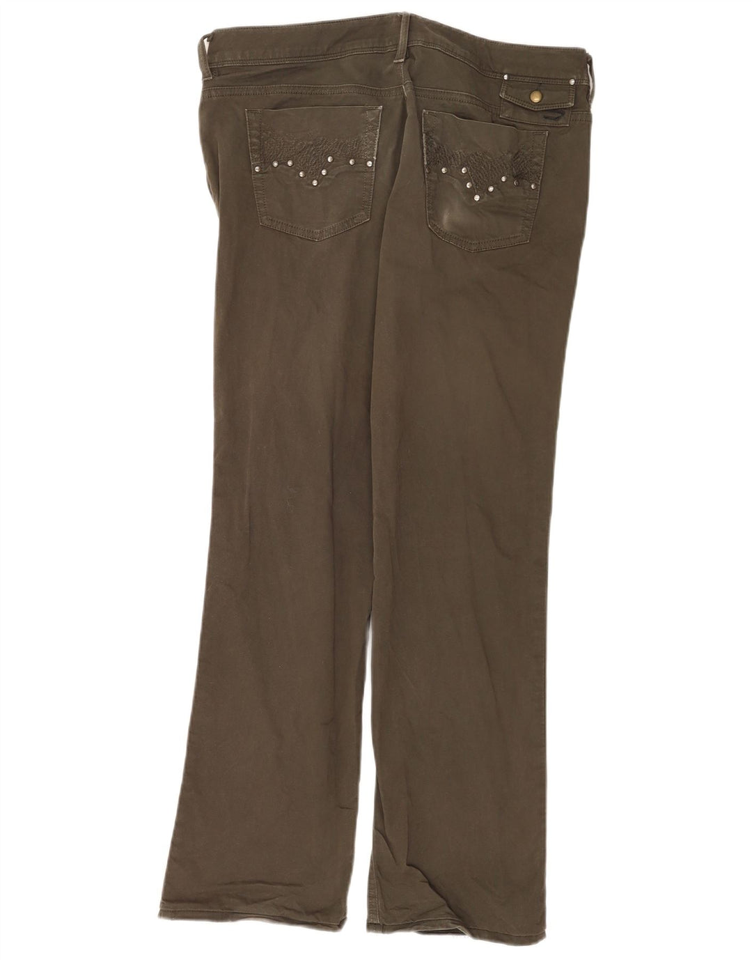 Diesel Damen Bootcut-Jeans W33 L30 Khaki Baumwolle
