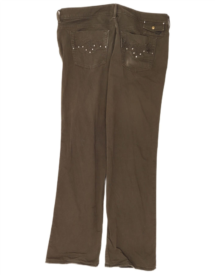 Diesel Damen Bootcut-Jeans W33 L30 Khaki Baumwolle