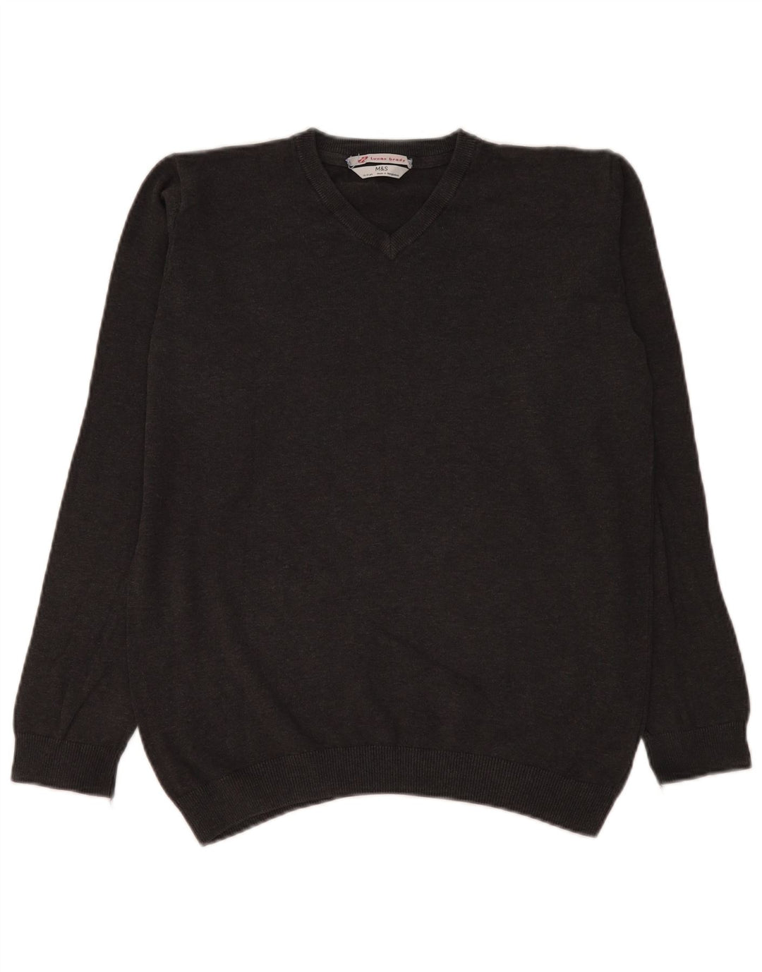 Marks & Spencer Jungen-Pullover mit V-Ausschnitt, 15–16 Jahre, graue Baumwolle