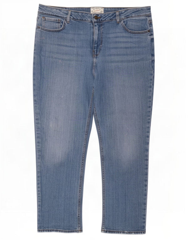 Fat Face Damen Chesham Girlfriend Crop Slim Jeans UK 16 Large W38 L26 Blau