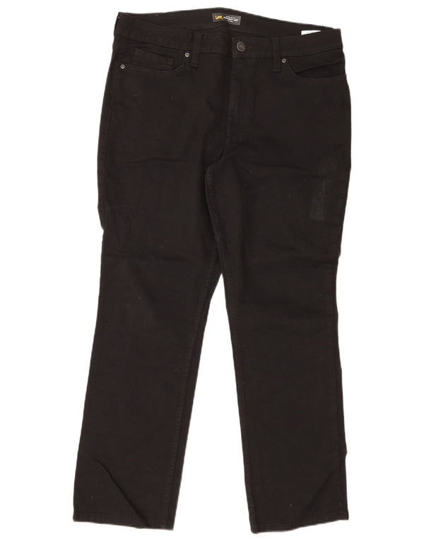 Lee Damen Mid Rise Regular Fit Straight Jeans US 14 XL W35 L28 Schwarz