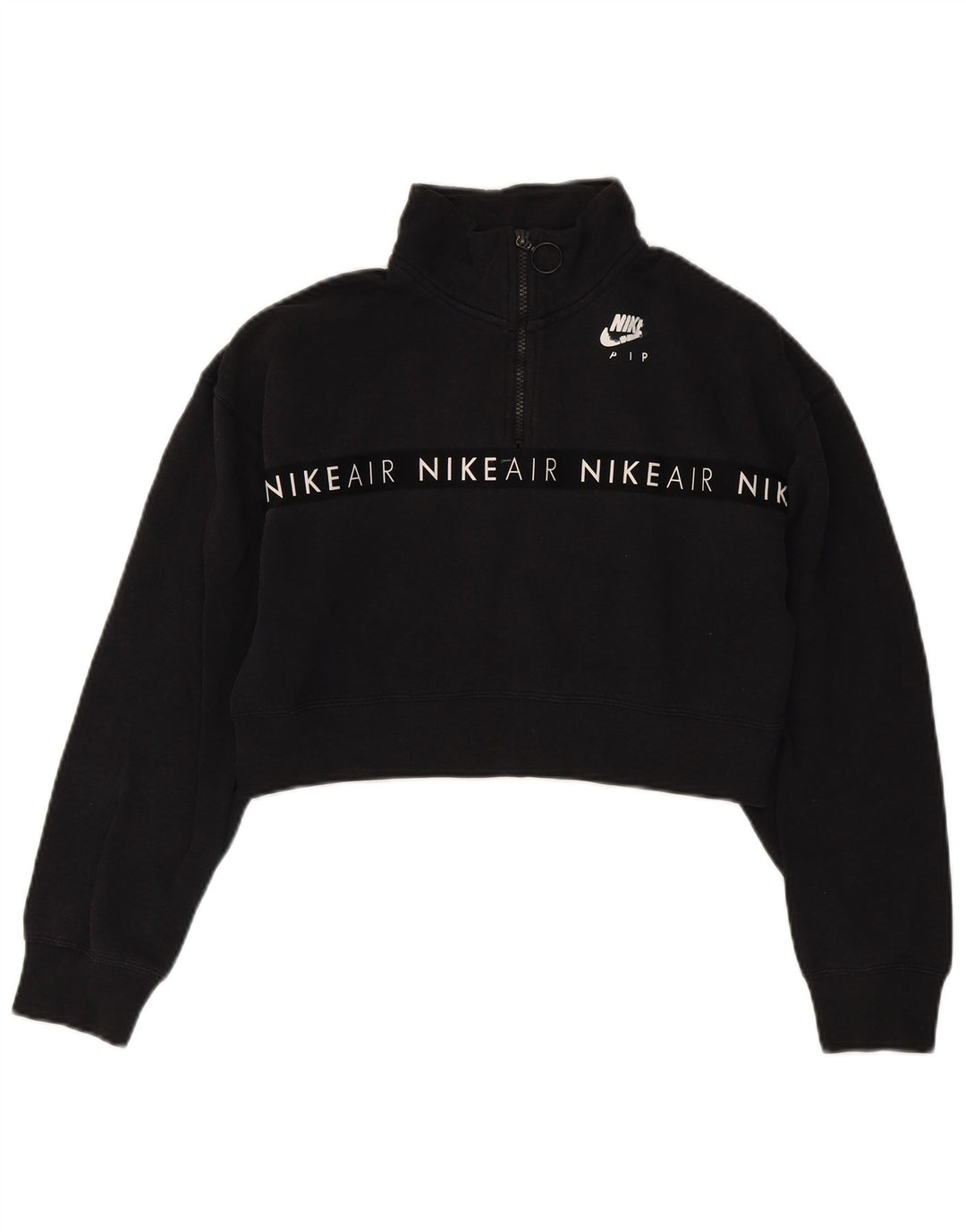 Nike Damen-Sweatshirt mit übergroßem Grafik-Crop-Sweatshirt, Gr. 10, Größe S, Schwarz
