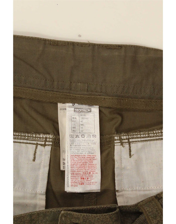 Decathlon Damen Cargoshorts IT 52 XL W36 Khaki Geometrische Baumwolle