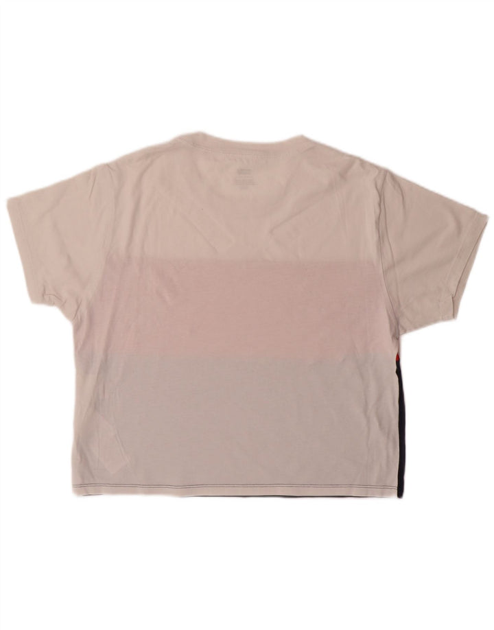 LEVI'S Womens Oversized Graphic T-Shirt Top UK 10 Small White Colourblock