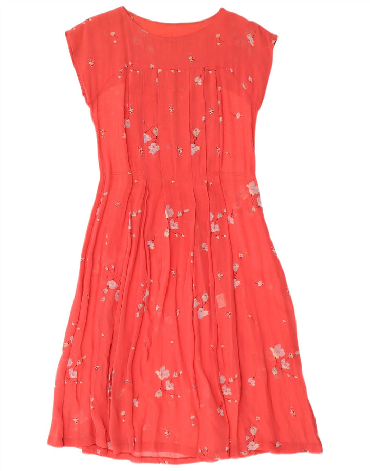 VINTAGE Womens See Through A-Line Dress IT 42 Medium Pink Floral