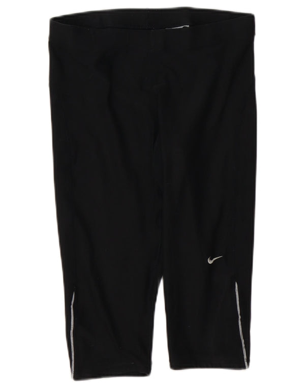 Nike Damen Dri Fit Capri Trainingshose UK 12/14 Medium Schwarz