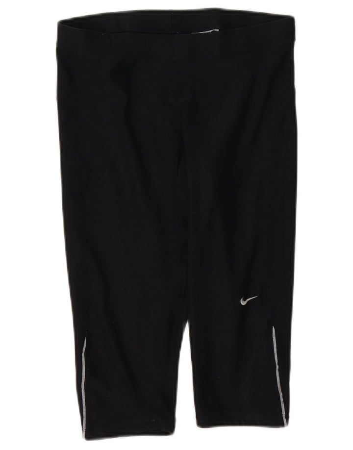 Nike Damen Dri Fit Capri Trainingshose UK 12/14 Medium Schwarz