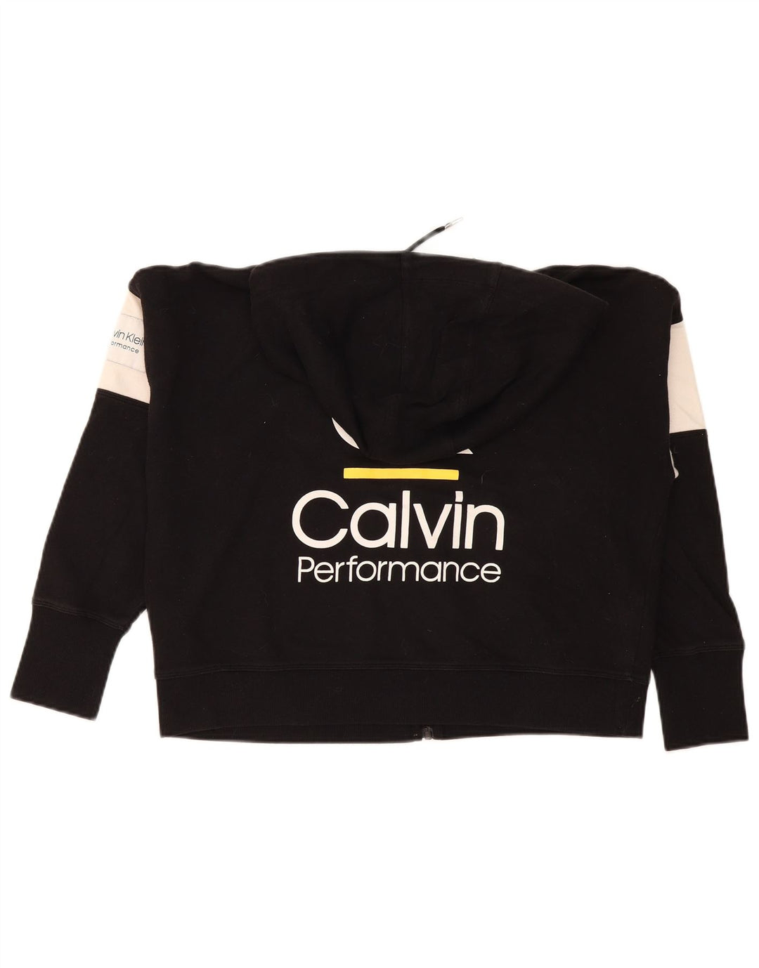 Calvin Klein Damen Übergroßer Crop Zip Hoodie Pullover UK 14 Medium Schwarz