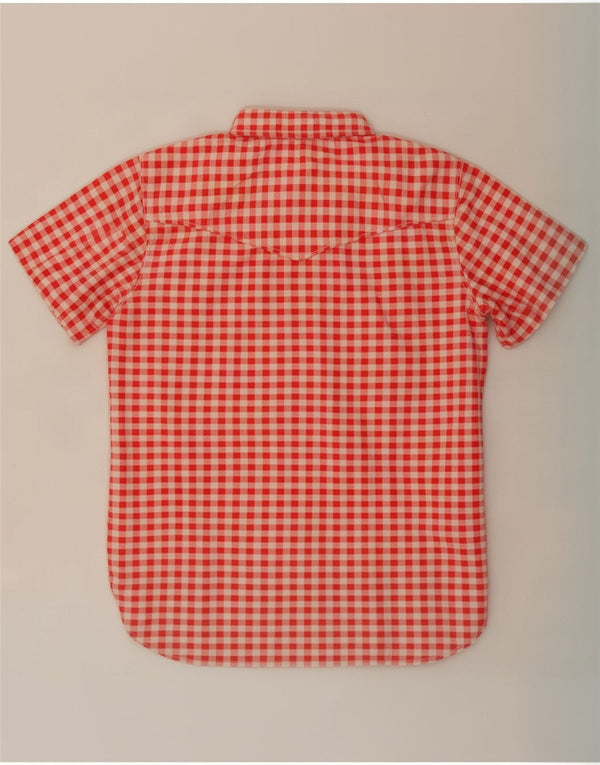 Vintage Damen Kurzarmshirt UK 12 Mittelrosa Gingham