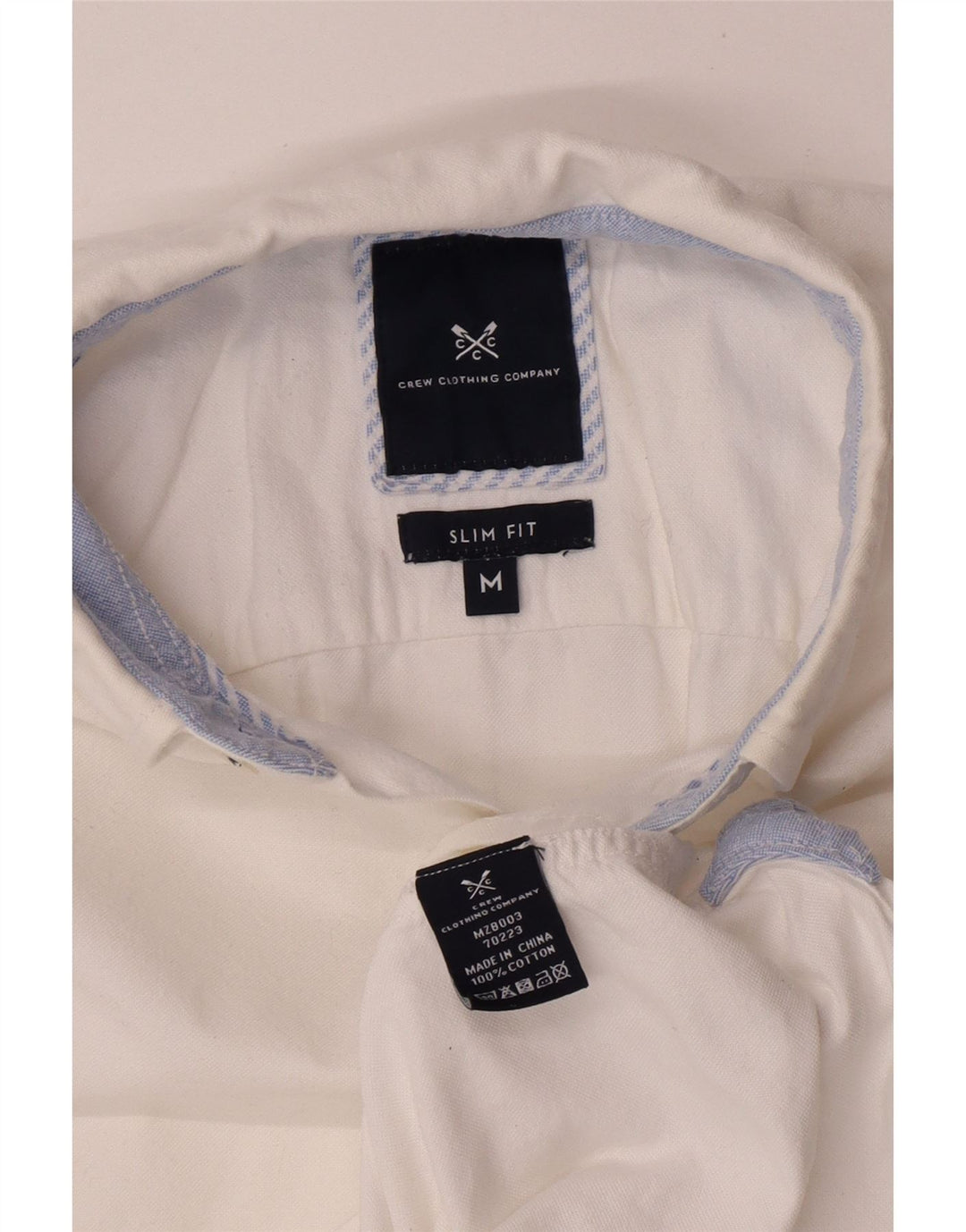 Crew Clothing Herren-Slim-Fit-Hemd aus mittelweißer Baumwolle