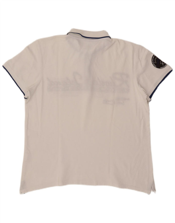 Rhode Island Herren-Poloshirt mit Grafik, groß, aus weißer Baumwolle