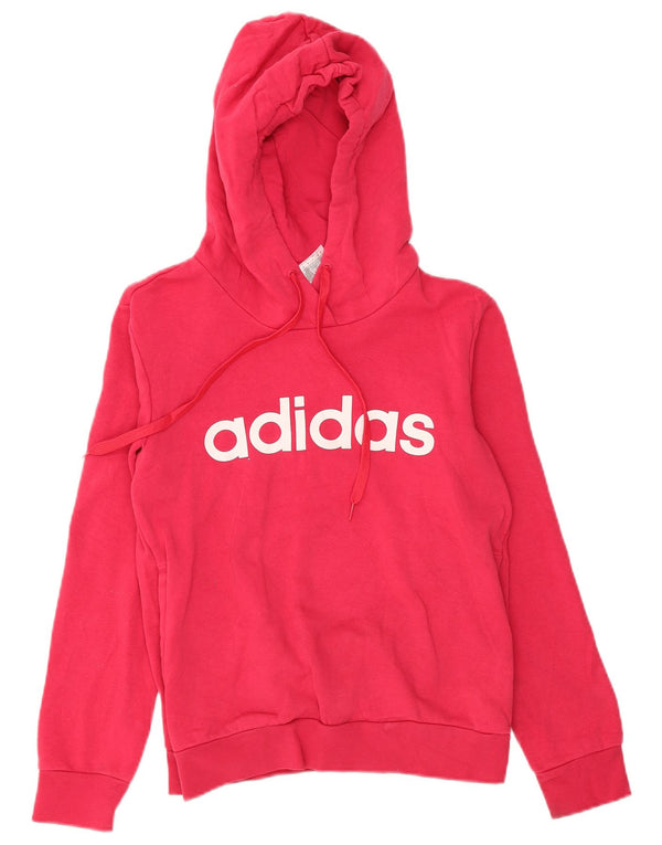 ADIDAS Damen Graphic Hoodie Pullover UK 8/10 Small Rosa Baumwolle