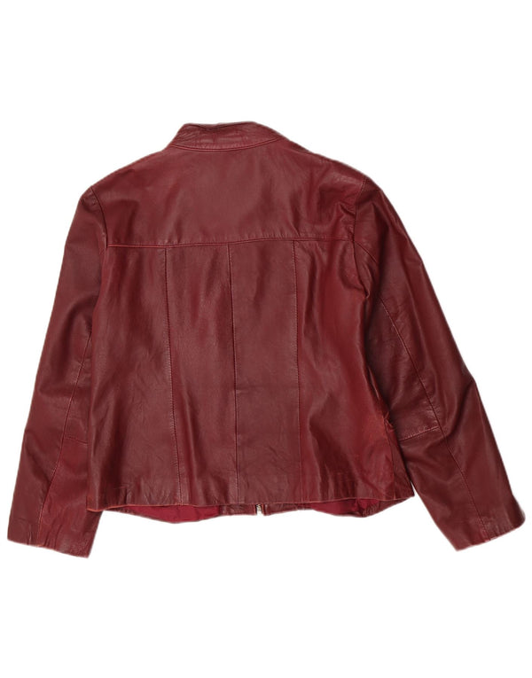 Lavorazione Artigiana Damen Lederjacke IT 46 Large Burgund