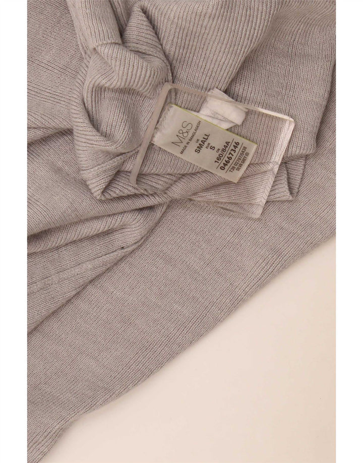 Marks & Spencer Damen Longline Open Cardigan Pullover UK 10 Small Grau