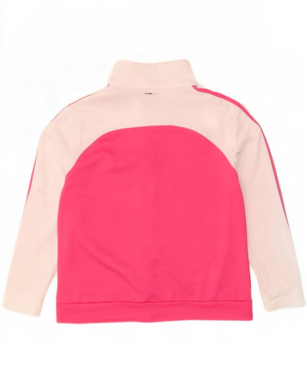 Adidas Damen Climalite Trainingsanzug Top Jacke UK 20/22 XL Rosa Farbblock